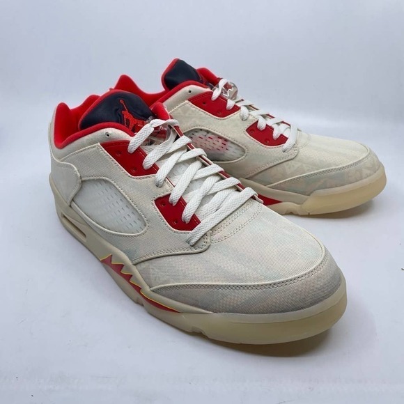 NWT AIR JORDAN 5 RETRO LOW CNY in Sal/Chili Red-Opti Yellow - Picture 2 of 12